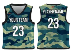 Custom wavy camo adult youth unisex basketball jersey - reversible uniform - Jersey