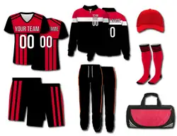 Custom triple lines stripes adult youth soccer jersey - Jersey