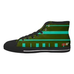 Custom high top canvas shoes black energy surge - High-top-shoes