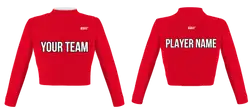 Custom solid red  adult youth unisex cheerleading  long sleeve turtle neck jersey - Jersey