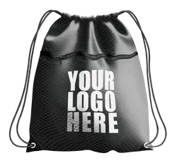 Black drawstring bag with zipper - Drawstring-bag