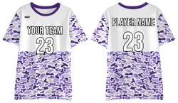 Custom pickleball shirt adult youth unisex lavender camo trim - Pickleball-jerseys
