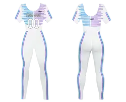 Custom women short sleeve dance bodysuit stripes in harmony - Dance-bodysuits