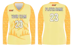 Custom mountains nature design adult youth volleyball long sleeve jersey - Jersey