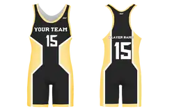 Custom  yellow black solid  adult youth unisex powerlifting singlets - Powerlifting-singlets