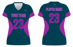 Custom dark blue solids adult youth volleyball jersey - Jersey