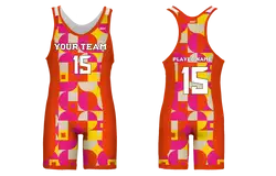 Custom adult youth unisex powerlifting suits abstract shapes - Powerlifting-singlets