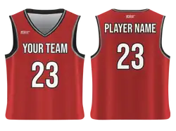 Custom plain red adult youth unisex basketball jersey - reversible uniform - Jersey