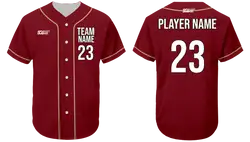 Custom cardinal classic adult youth unisex full buttons softball jersey - Jersey