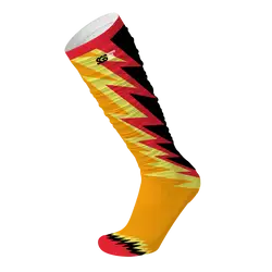Custom football socks adult youth unisex zigzag blaze - Socks