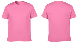 Custom cotton short sleeve shirts adult youth unisex solid pink - Cotton-shirt