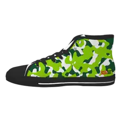 Custom high top canvas shoes black tactical edge - High-top-shoes