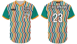 Custom vertical stripe three buttons adult youth unisex softball jersey - Jersey