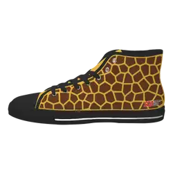Custom high top canvas shoes black predator art - High-top-shoes