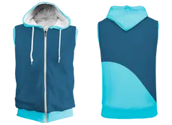 Custom front plain solids adult youth unisex sleeveless full zip hoodie - Hoodie