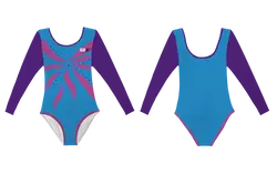 Custom long sleeve gymnastic uniform adult youth vibrant flow - Gymnastics-uniforms