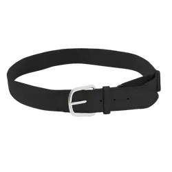 Black  adult youth unisex baseball leather belt - Baseball-belts