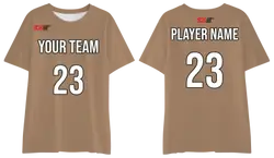 Custom beige comfort adult youth unisex short-sleeve t shirt - Jersey