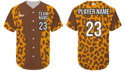 Custom cheetah animal adult youth unisex softball jersey - Jersey