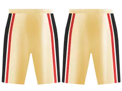 Classic gold stripes with red  - shorts - Short