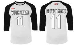 Custom raglan 3/4 sleeve adult youth unisex shirt - Shirt-3-4-sleeve