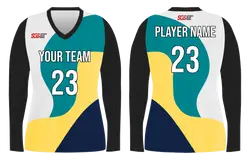 Custom zig zag shapes adult youth unisex long sleeve volleyball jersey - Jersey