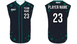 Custom top & bottom stars sleeveless adult youth unisex softball jersey - Jersey