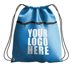 Blue drawstring bag with zipper - Drawstring-bag