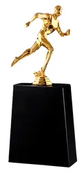 Golden man running trophies awards - Trophies-awards
