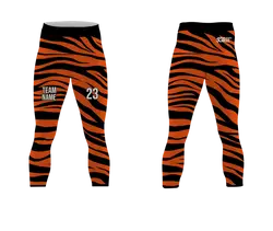 Custom tiger design  adult youth unisex mid calf compression tights - Compression-tights