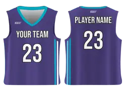 Custom casual blue white lines adult youth unisex basketball jersey - reversible uniform - Jersey