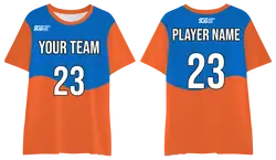 Custom blue and orange adult youth unisex shirts - Jersey