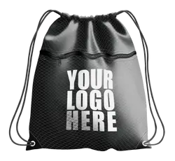 Black drawstring bag with zipper - Drawstring-bag