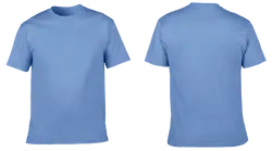 Custom cotton short sleeve shirt adult youth unisex light blue - Cotton-shirt