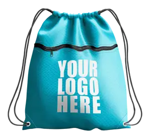 Drawstring bag with zipper seafoam - Drawstring-bag