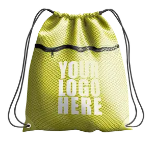 Yellow drawstring bag with zipper - Drawstring-bag