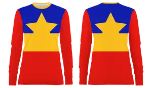 Custom front & back star adult youth unisex long sleeve shirt - Shirt-long-sleeve