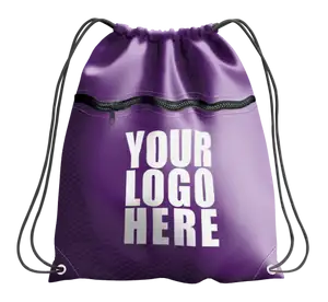 Drawstring bag with zipper amethyst wave - Drawstring-bag