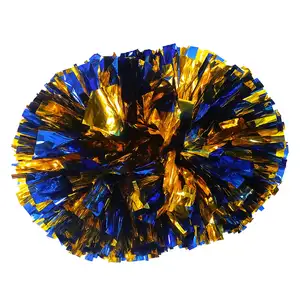 Custom cheerleading pom poms blue mixed - Pom-poms