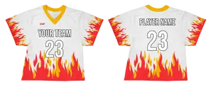 Custom fire flames adult youth unisex lacrosse jerseys - reversible uniform - Jersey