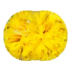 Custom cheerleading pom poms golden rainbow - Pom-poms
