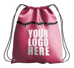 Pink drawstring bag with zipper - Drawstring-bag