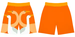 Custom swan print adult youth unisex shorts - Short