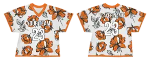 Custom flowers & leaves adult youth unisex lacrosse jerseys - reversible uniform - Jersey