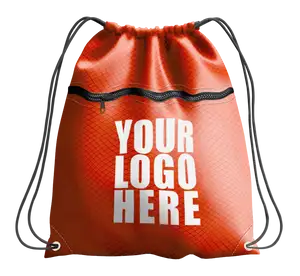 Red drawstring bag with zipper - Drawstring-bag