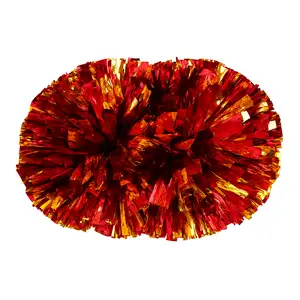Custom cheerleading pom poms red with gold - Pom-poms