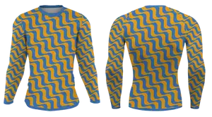 Custom diagonal zig zag adult youth unisex long sleeve compression shirts - Compression-shirts