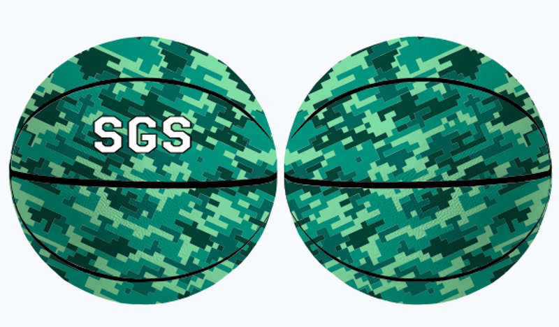 a green personalized basketball