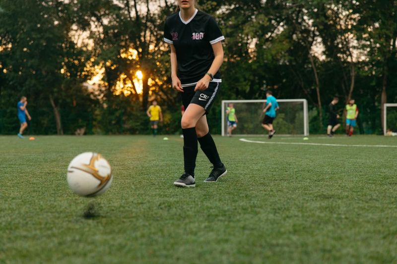 a soccer player on a soccer field