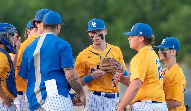 Yellow and Blue Baseball Team Jerseys and Hats